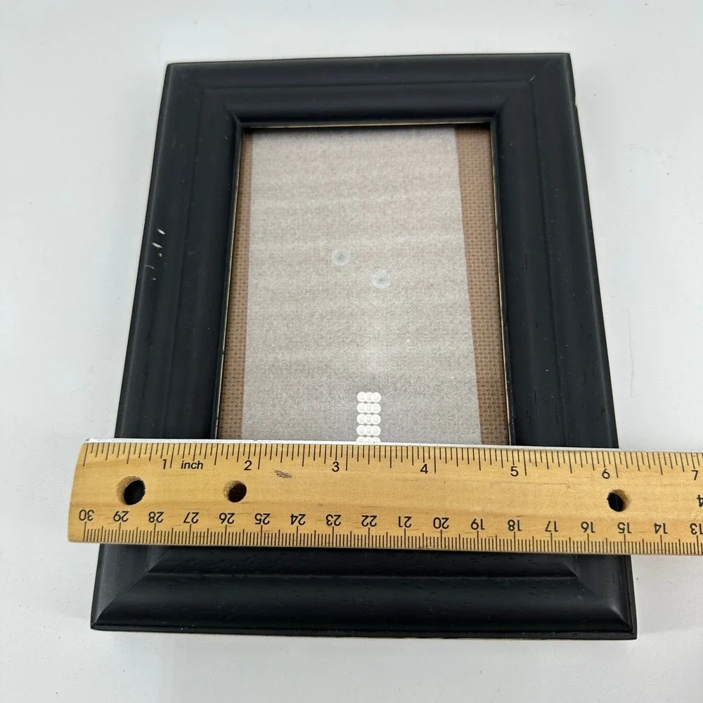 Classic Matte Black Wooden 4x6 Picture Frame Tabletop Easel Back